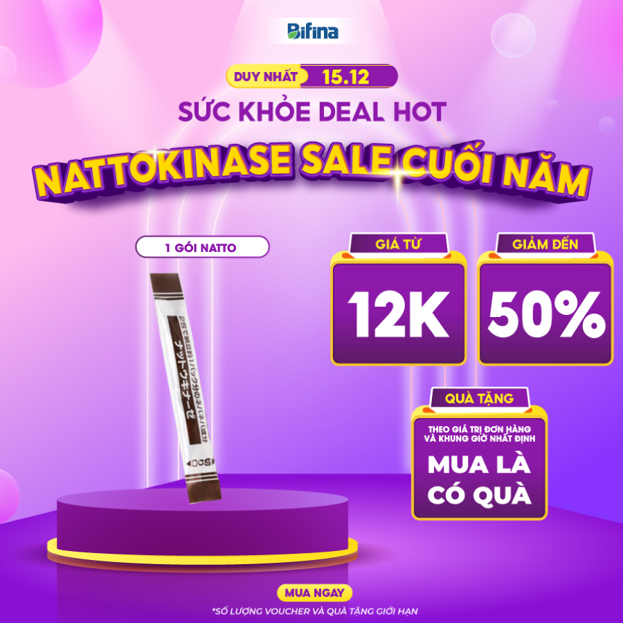 Phục hồi Tai Biến - Đột Quỵ -Lẻ 1 Gói NATTOKINASE Jintan Nhật Bản Ngừa di chứng, Không lo tái phát