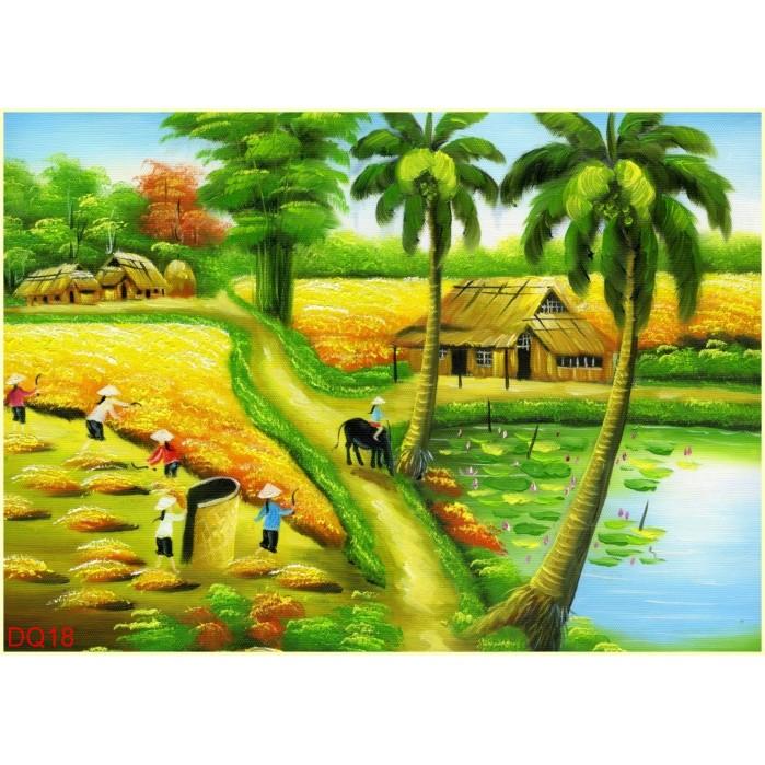 TRANH DÁN TƯỜNG 3D ĐỒNG QUÊ NHIỀU MẪU,TRANH LÀNG QUÊ DÁN TƯỜNG