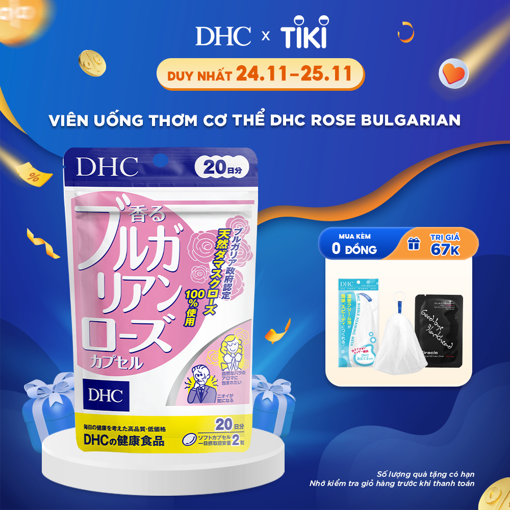 Viên Uống Hương Hoa Hồng DHC Bulgarian Rose Capsule 20 Ngày