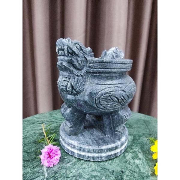 Lư hương đá đen cao 20cm