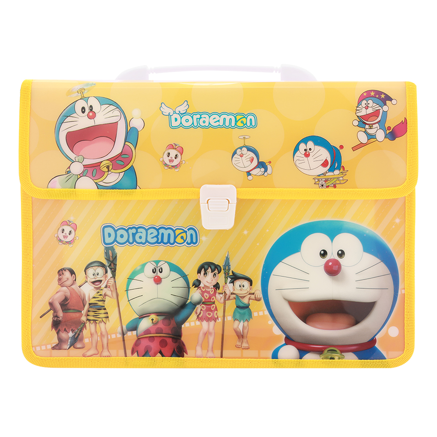 Combo Cặp Học Sinh 2 Ngăn Và Thước Nhựa - Hình Doraemon