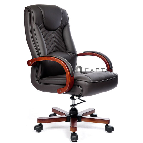 Ghế Giám đốc nhập khẩu tay ốp gỗ CD7112-P Nội thất Capta Nệm PU mềm tay tựa gỗ ốp nệm PU chân gỗ lõi thép Official chair hcm