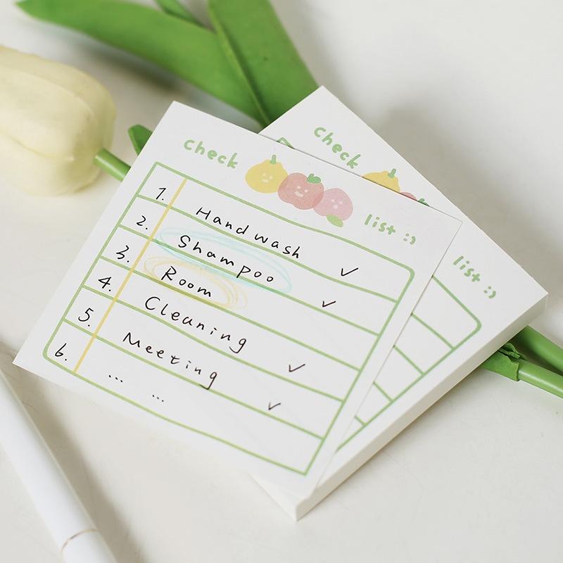 Giấy Note - Set 100 Tờ Memo Pad Vuông NOTE FOR Pattern Cookie Flowers