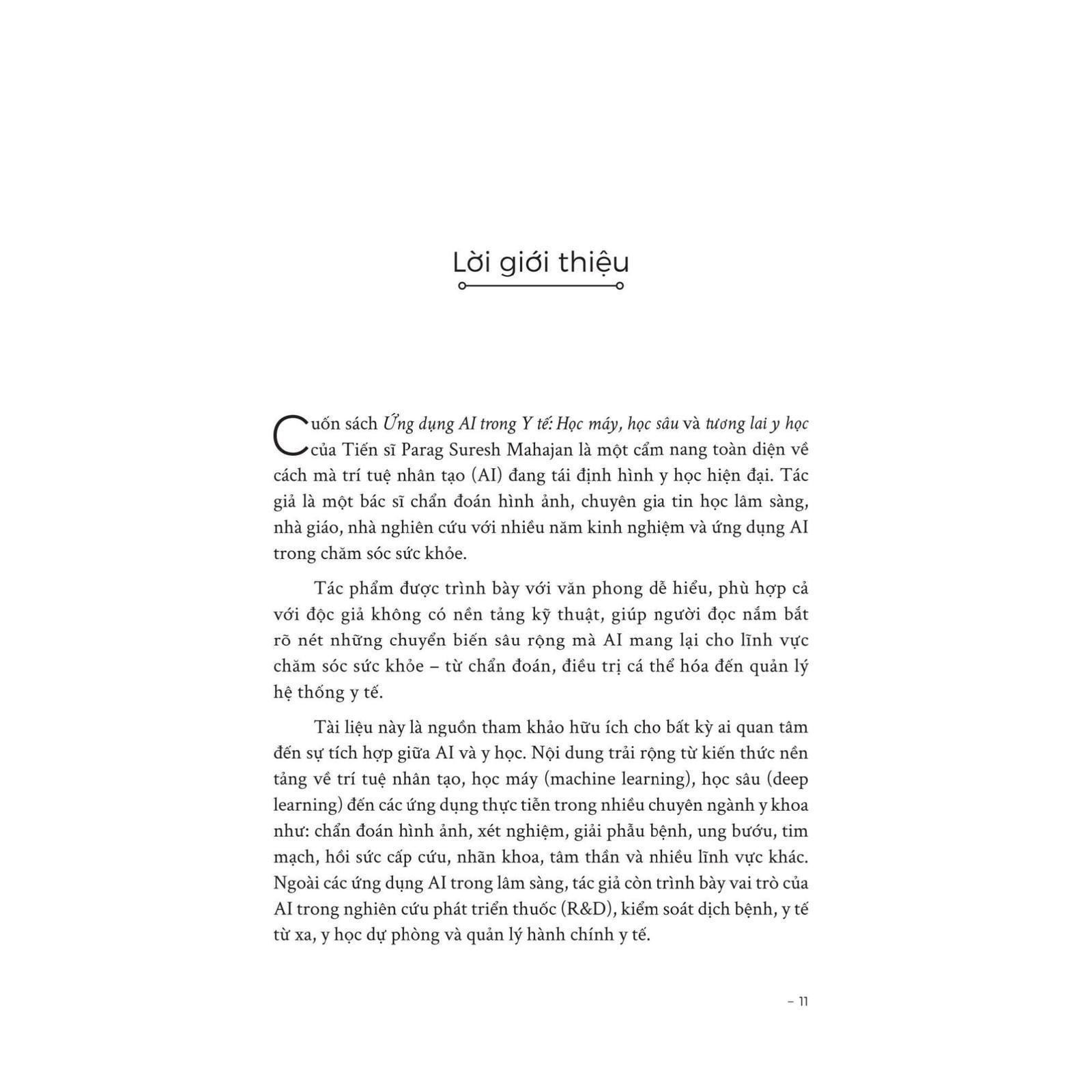 Ứng Dụng AI Trong Y Tế - Học Máy, Học Sâu Và Tương Lai Y Học - Bản Quyền