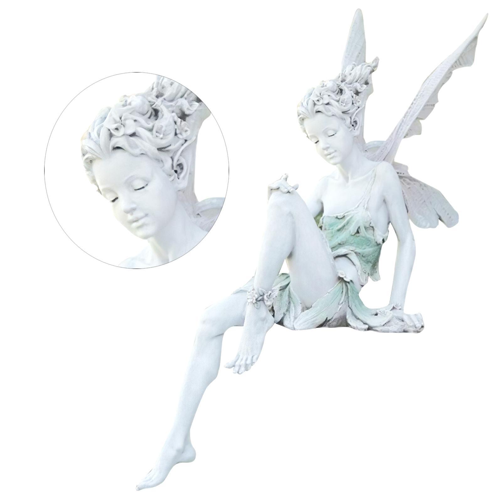 2pcs Fairy Statue Pond Figurine Home Sculpture Ornament Landscaping Craft