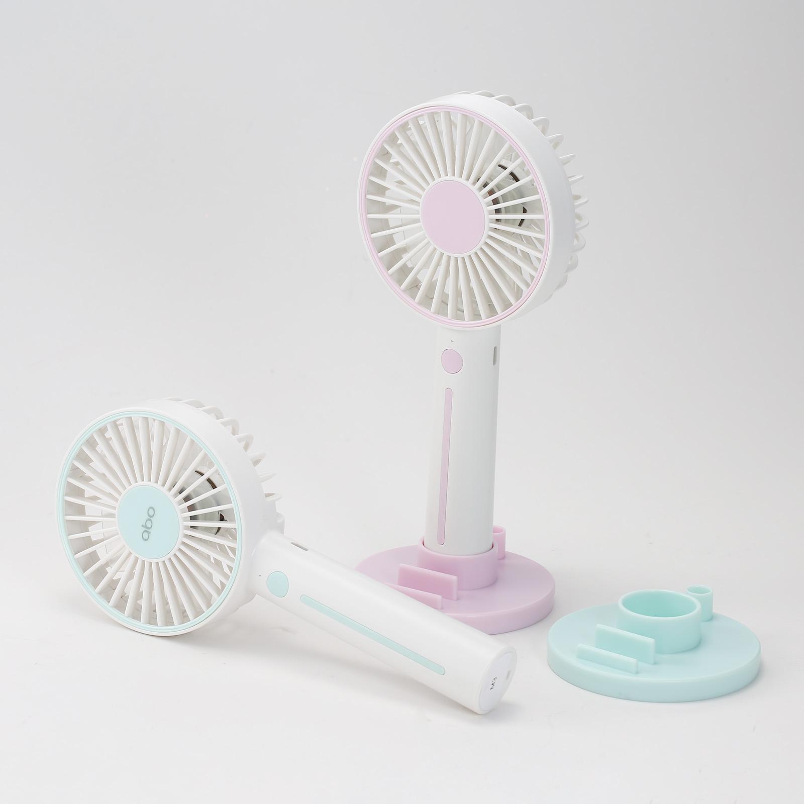 Quạt cầm tay mini 3 chế độ gió, sạc USB, có giá đỡ gương, bút để trên bàn