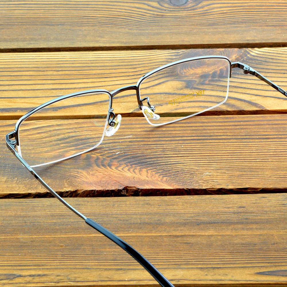 Titan nửa viền Xám Trọng lượng nhẹ Kính sang trọng Khung mắt quang học