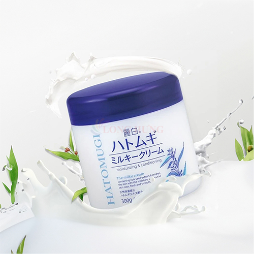Kem dưỡng da Hatomugi Kumano Reihaku Moisturizing &amp; Conditioning Milky Cream (300g) - Hàng chính hãng