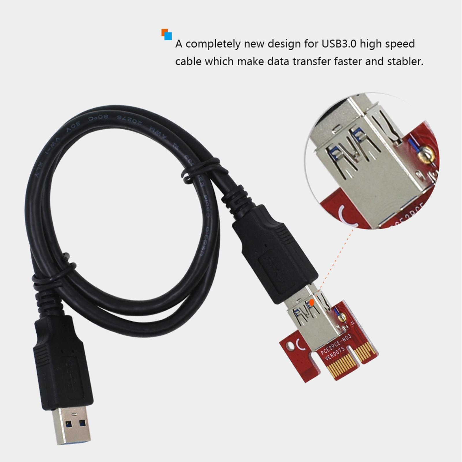 5x VER007 PCI-E Riser Card 007S PCI Express SATA Power for Ethereum Mining