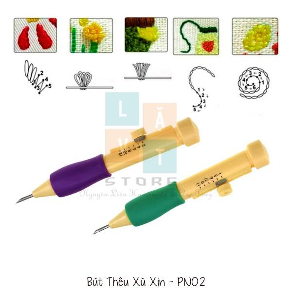 2 loại Bút thêu chỉ nổi, len xù - Punch Needle - Cây bút thần kì - Dụng cụ làm handmade từ len, chỉ