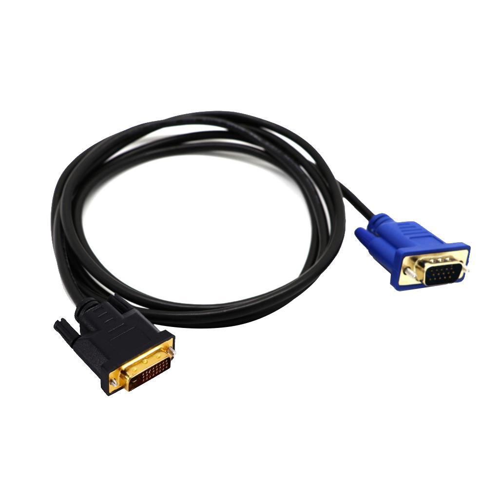 2 pack 1.5m Dual Link DVI-I Male to VGA Cable Male to Male Cord