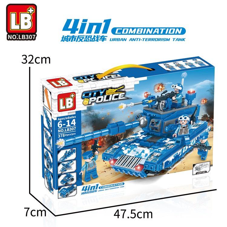 Lắp ráp xếp hình Quân đội ARMY City 307 : Xe tăng bọc thép biến hình xe quân sự 4 in 1