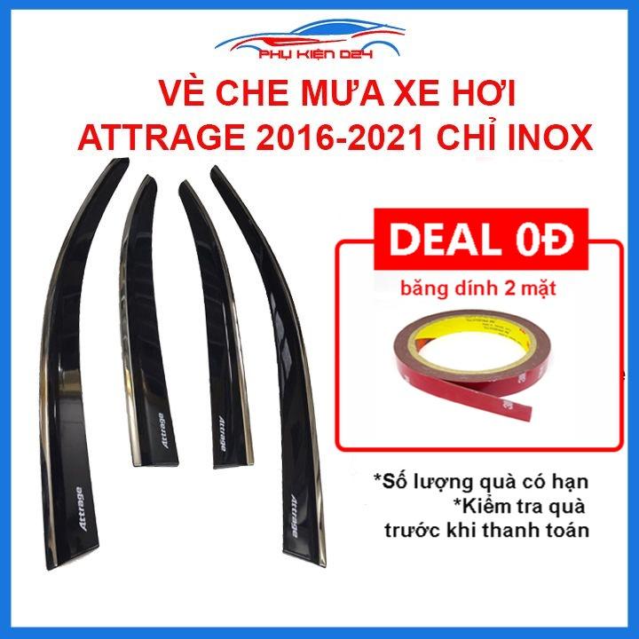 Vè mưa Attrage 2016-2021 chỉ inox bảo vệ xe