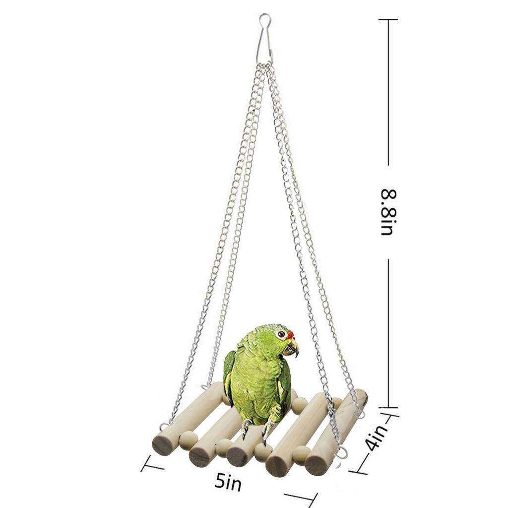 Bird Swing Toy Chewing Hanging Hammock Swing Bell Climbing Ladder Toys 8 Pack