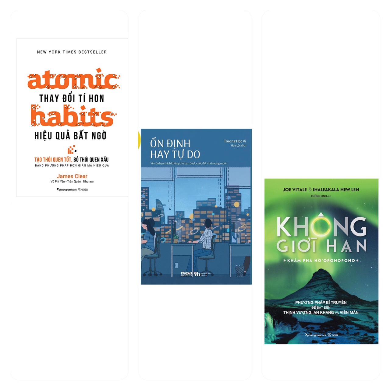 Combo 3 cuốn: Atomic habits - Thay đổi tí hon Hiệu quả bất ngờ + Không Giới Hạn + Ổn Định Hay Tự Do