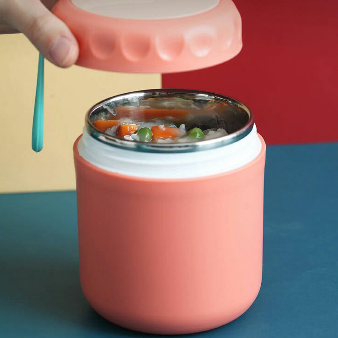 Cốc Đựng Canh Giữ Nhiệt Lõi Inox 304 Dung Tích 400ml Thích Hợp Đựng Soup, Cháo Chống Tràn Dễ Dàng Mang Đi