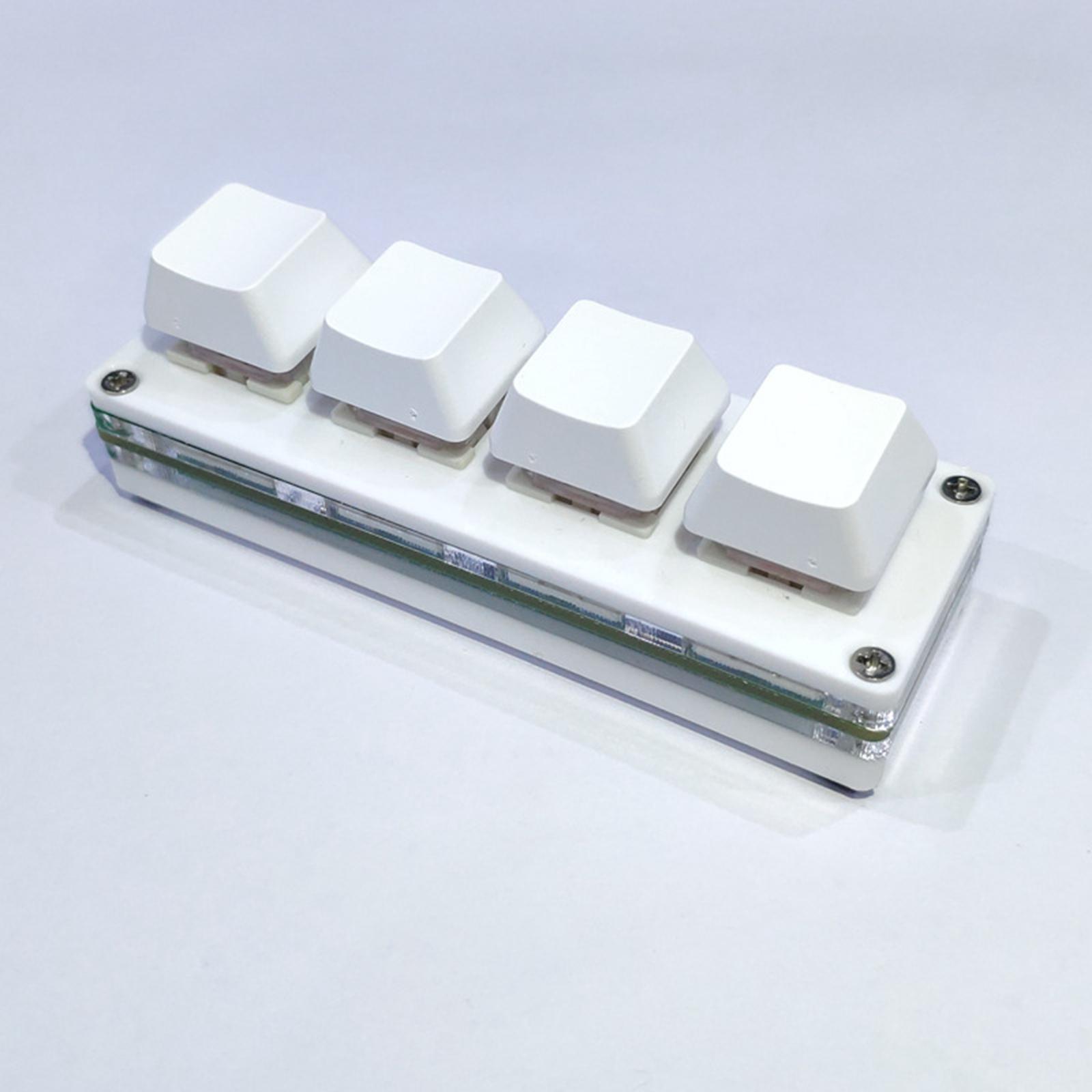 USB Mini 4 Keys Keyboard Programmable RGB Mechanical Gaming Keyboard for DIY Gaming