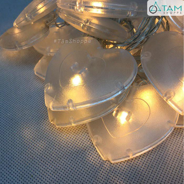 Dây đèn led trái tim màu vàng dài 4m