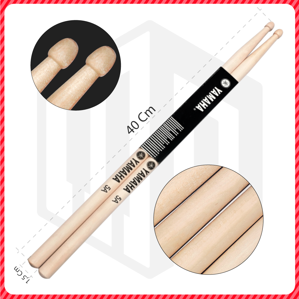 Bộ dùi trống/ Drumsticks/ Drumstick - Yamaha 5A - Gỗ Phong/ Chi Phong/ Chi Thích - Màu gỗ tự nhiên - Hàng chính hãng