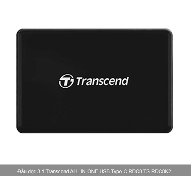 Đầu đọc thẻ nhớ  Transcend TS-RDC8K2 (USB Type-C) - Hàng chính hãng