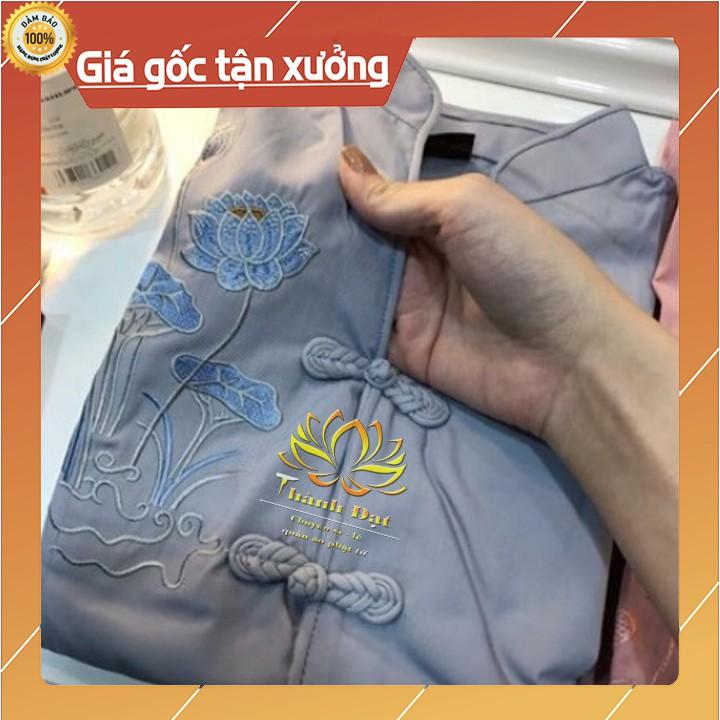 Quần Áo Đi Chùa Cổ Tàu Thêu Sen Chất Vải Kate Mịn Đẹp, Mặc Vô Cùng Thoáng Mát, Thoải Mái, Trẻ Trung Kín Đáo
