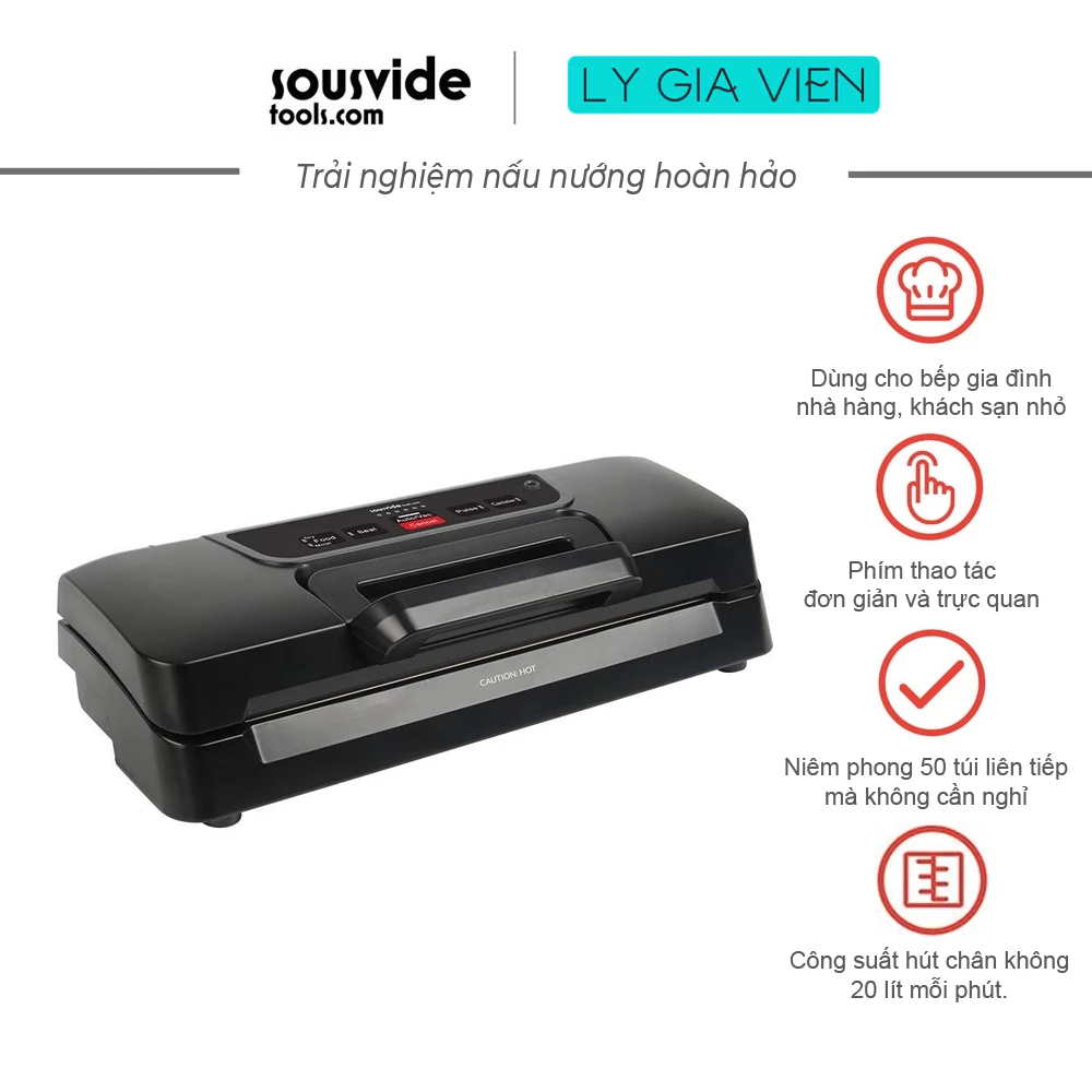 Máy Hút Chân Không Có Thanh Ép Nhiệt 30cm Sous Vide Tools Vacuum Sealer SVT-03017 - Hàng Nhập Khẩu