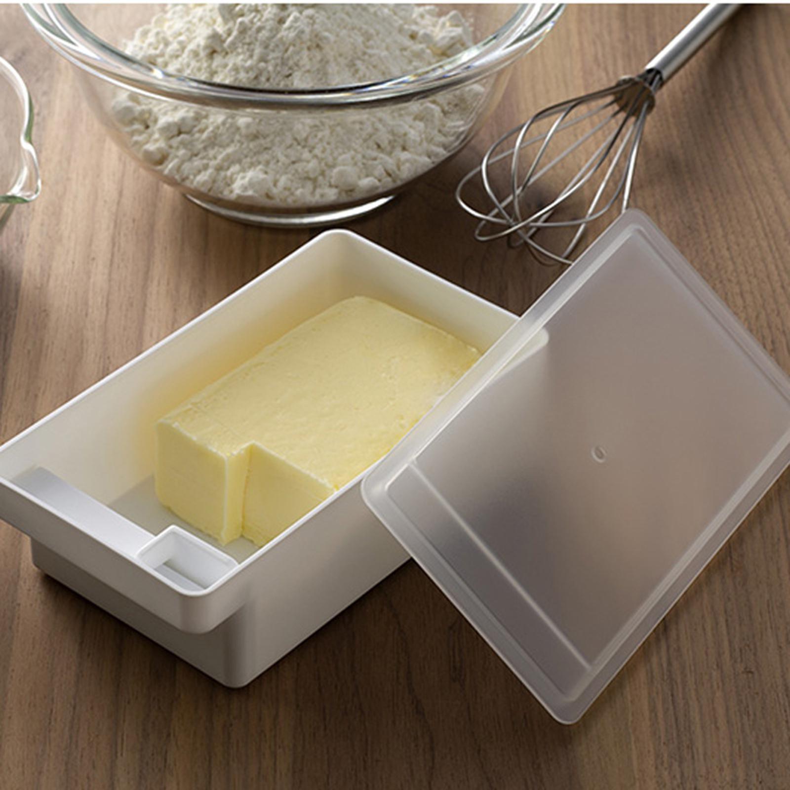 Butter Cutting Storage Box with Lid Butter Container Dustproof Case Multipurpose Cheese Serving Tray Hold 200G Butter Dish for Fridge