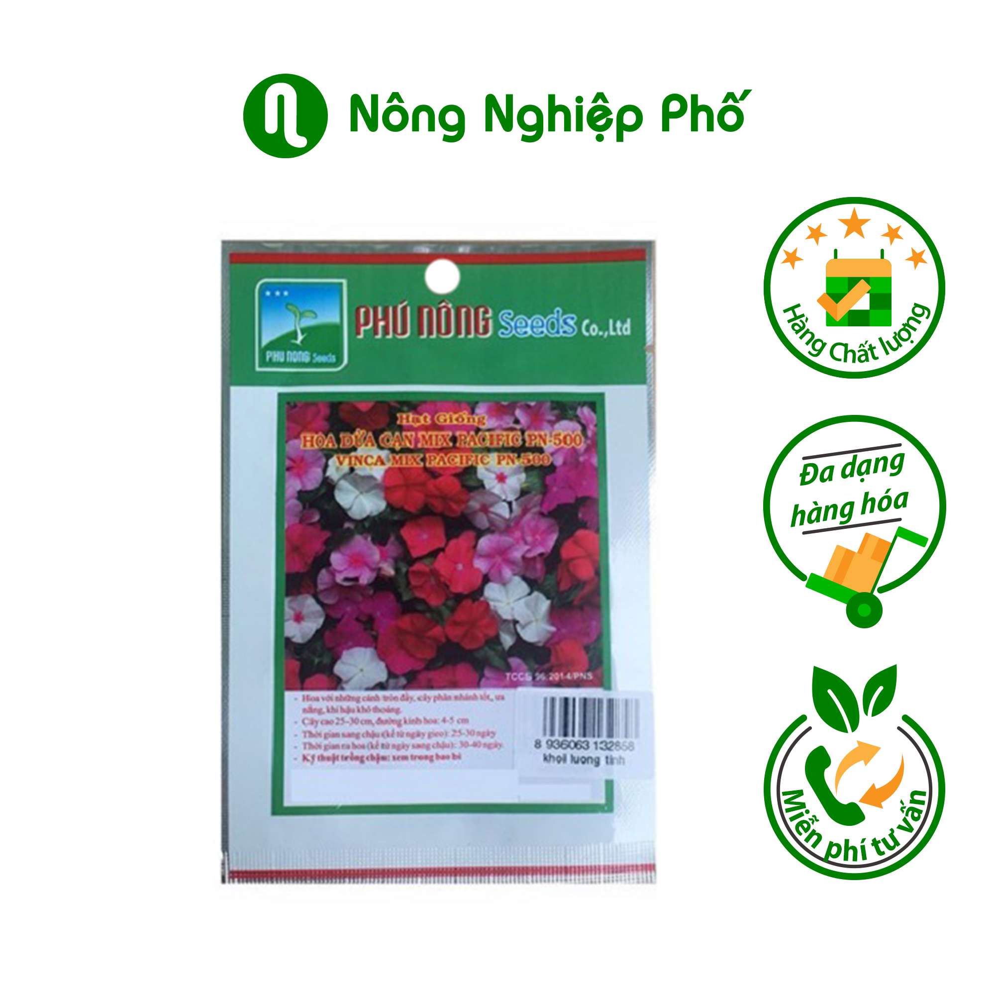 Hạt giống hoa dừa cạn Mix Pacific Phú Nông