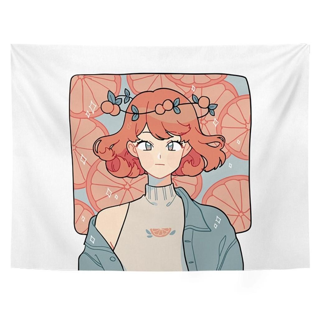 Thảm treo tường phong cách Anime decor phòng ngủ, vải treo tường vintage