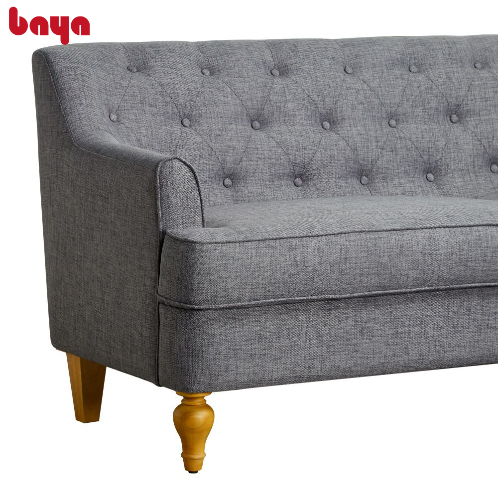 Ghế Sofa Phòng Khách Phong Cách Châu Âu Cổ Điển BAYA ANTHONY Thiết Kế Lưng Tựa Ghế Bằng Những Họa Tiết May Tỉ Mỉ, Lớp Đệm Ghế Dày, Êm Ái, Bốn Chân Ghế Được Điêu Khắc Mài Dũa Nhẵn Mịn