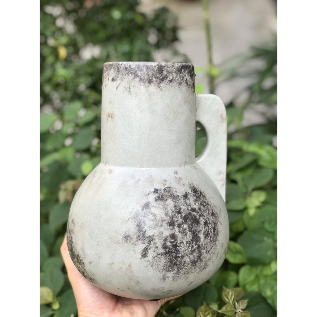 BÌNH HOA GỐM SỨ XUẤT KHẨU XÁM TRANG TRÍ DECOR BÌNH CẤM HOA