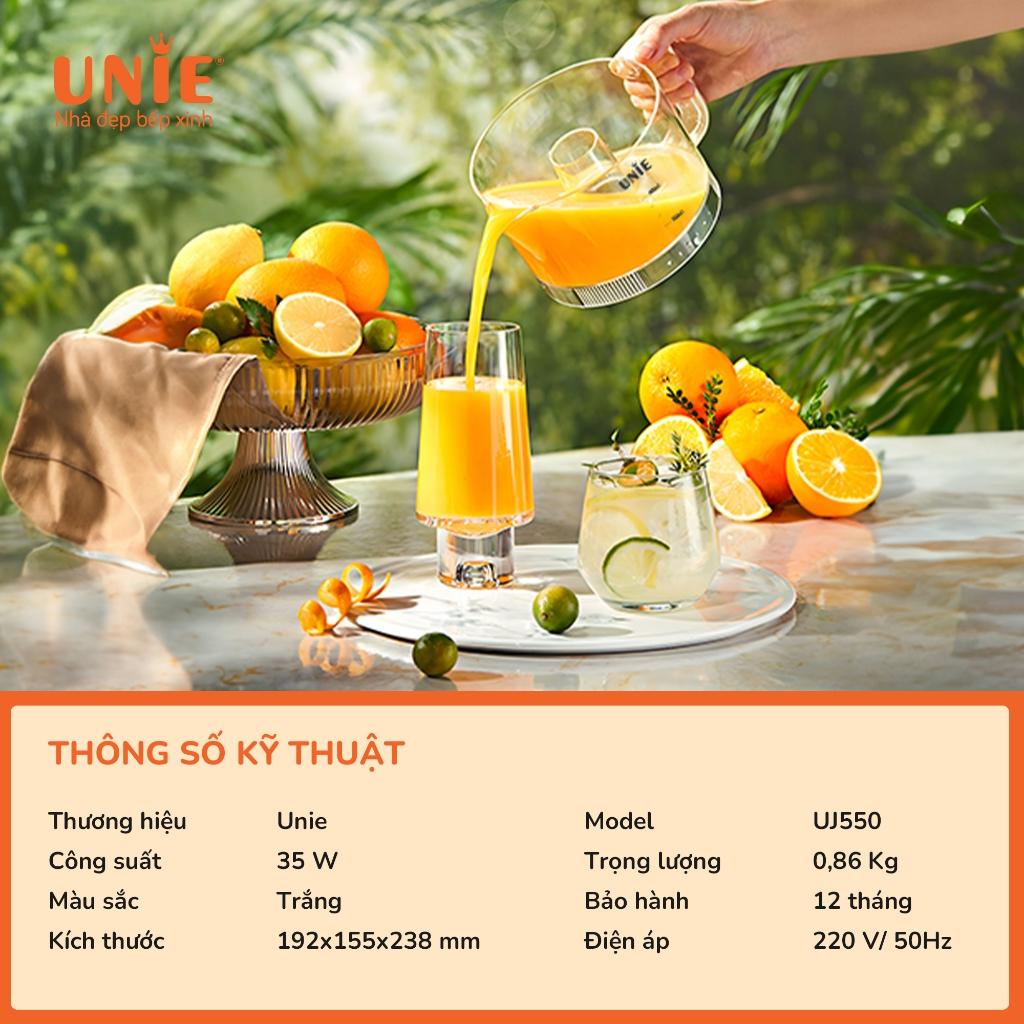 Máy Vắt Cam Unie UJ550, Dung Tích 700ml - 35w, 5 Đầu Ép Đa Năng, Hàng Chính Hãng