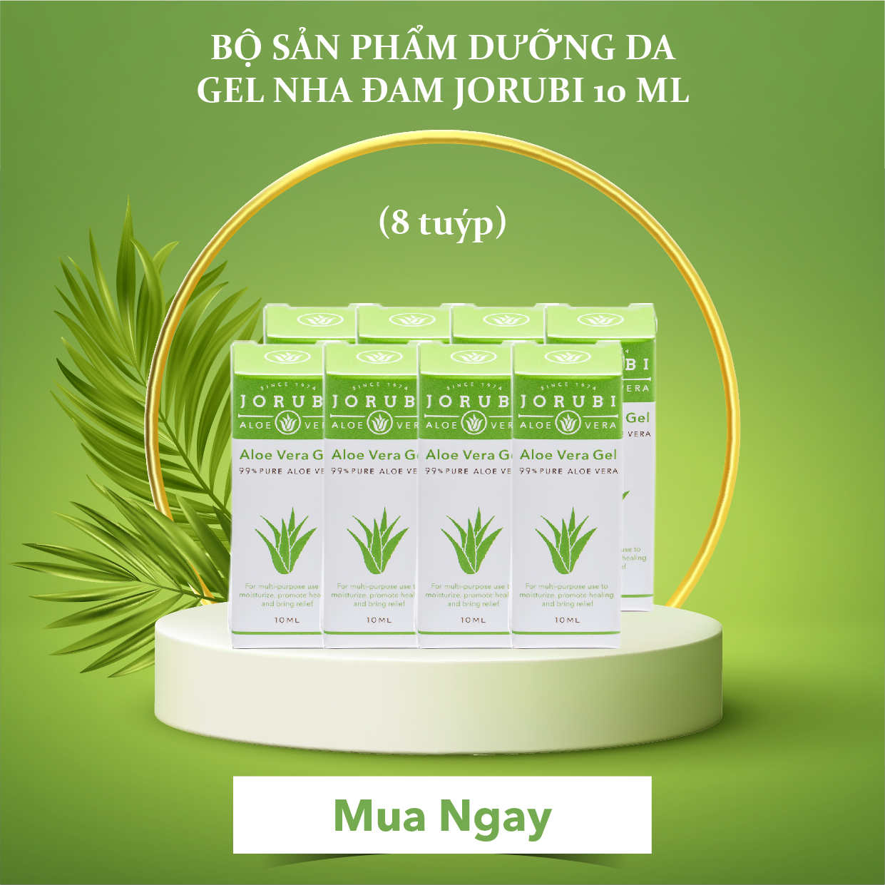 Combo 8 Chai Gel mini Dưỡng Ẩm Da Măt Jorubi Chiết Xuất Nha Đam, Chống Cháy nắng Hiệu Quả, Tiện Dụng Cho Du Lịch