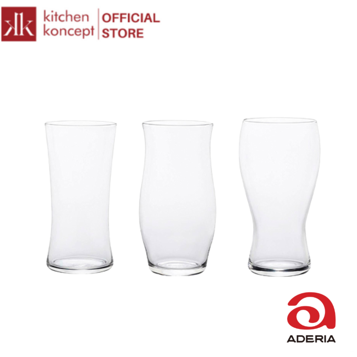 Aderia - Craff Beer - Bộ ly thủy tinh Master - 3 cái