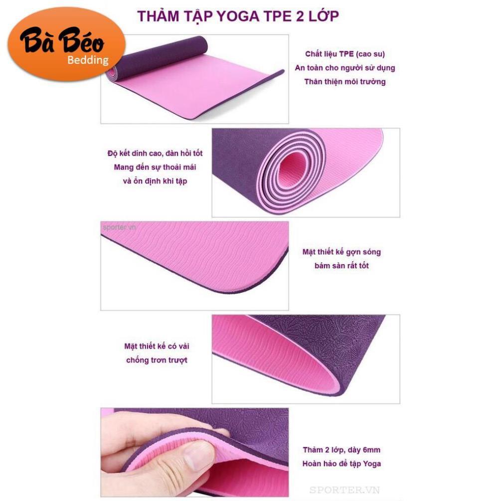 Thảm tập yoga yoga pilates,THẢM TẬP YOGA MAT TPE 6LY màu ngẫu nhiên ( Thanh Lý Màu)