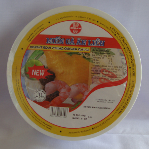 Thùng 12 Tô Miến Ăn Liền Gà Bích Chi (60g/Tô)