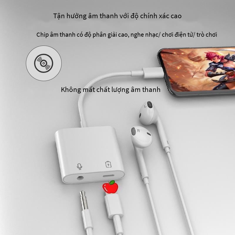 Bộ chuyển đổi tai nghe iPhone Lightning sang 3.5mm điện thoại di động được ưa chuộng nhất Cáp bộ chuyển đổi âm thanh hai trong một của Apple