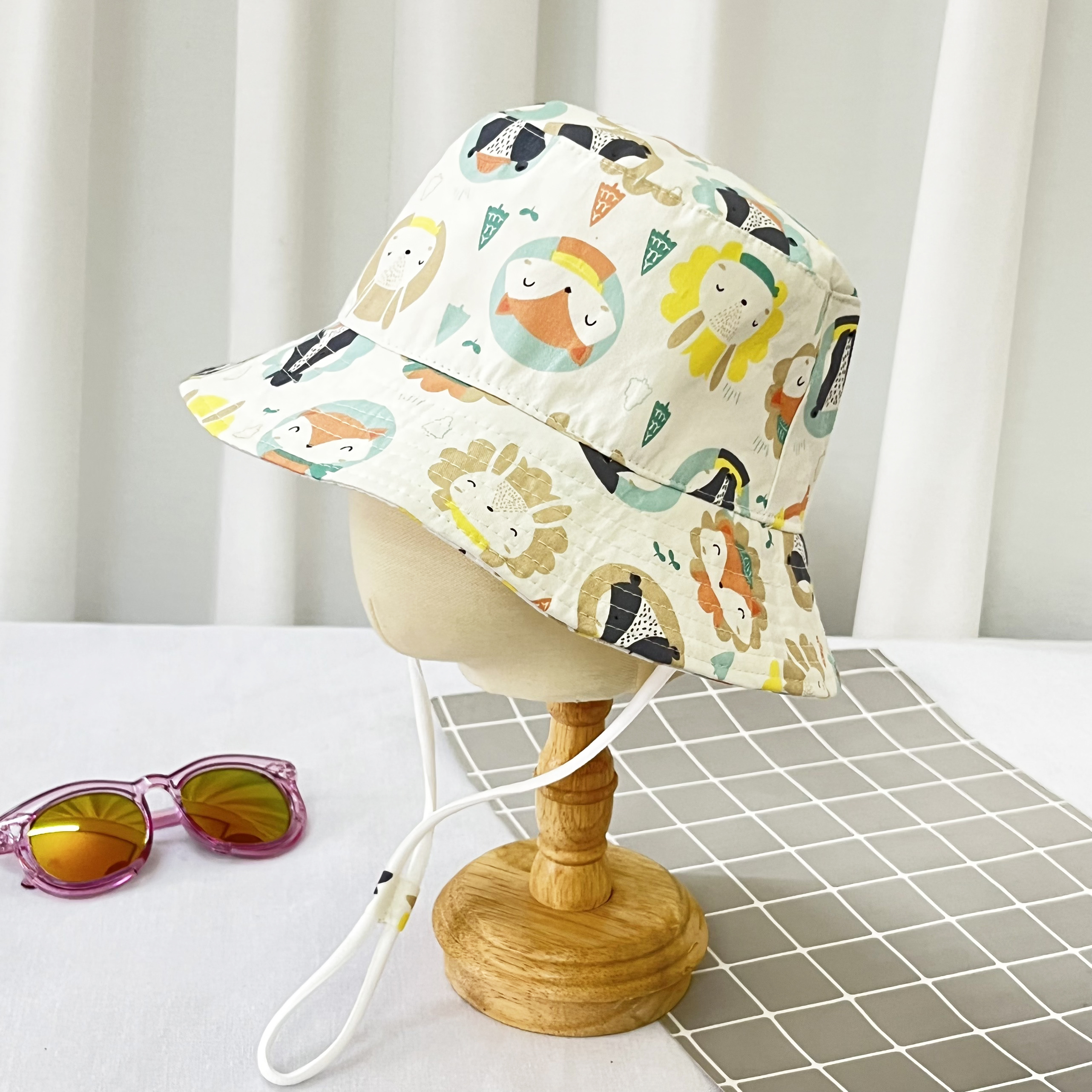Mũ tai bèo vải Cotton mềm mỏng thoáng khí, nón chống nắng thời trang cho bé trai, bé gái 1-10 tuổi Pookids