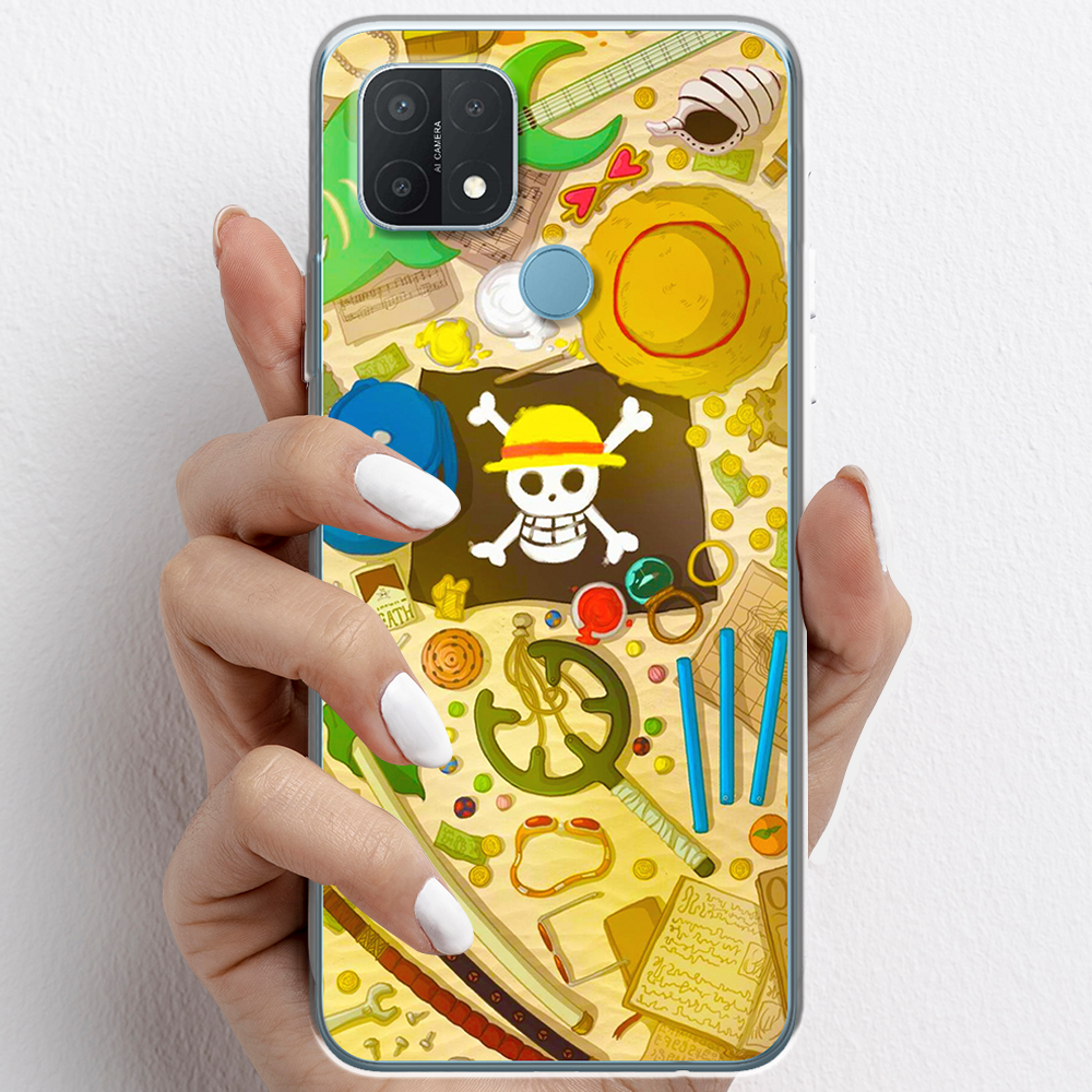 Ốp lưng cho Oppo A15, Oppo A15s nhựa TPU mẫu One Piece cờ đen