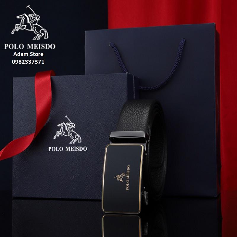 Thắt Lưng Nam Dây Nịt Nam Da Bò Cao Cấp POLO MEISDO Khóa Tự Động BH 24 tháng