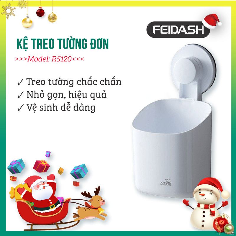 Hộp Treo Tường Đa Năng Dùng Để Dầu Gội, Bàn Chải, Kem Đánh Răng ,... Phong Cách Hàn Quốc FEIDASH - Dán Tường Tiện Lợi, Không Cần Khoan Đục - Màu Trắng Tinh Tế Sang Trọng