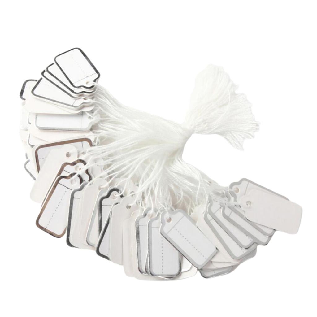 100pcs Paper Tag Price Label Tag With White Hanging String Jewelry Price Tags