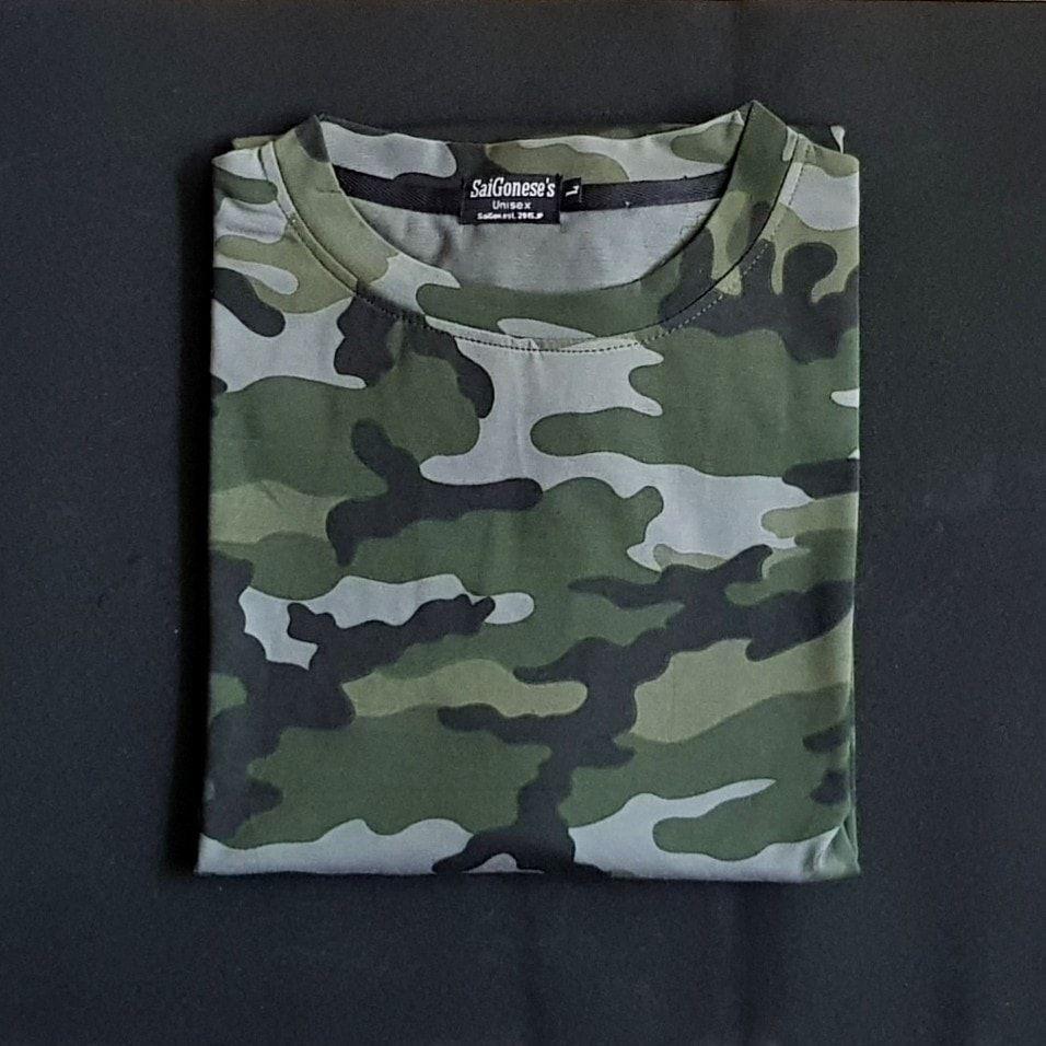 Áo Thun Camo Rằn Ri Nam Nữ Unisex Chất Cotton