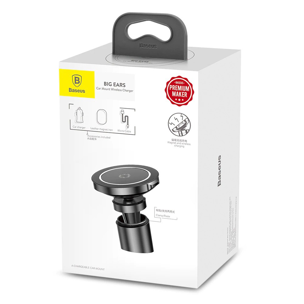 Đế giữ điện thoại tích hợp sạc không dây Baseus Big Ears Car Mount Wireless Charger- Hàng chính hãng