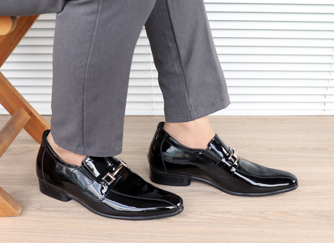 GIÀY TĂNG CHIỀU CAO GIÀY NÂNG CAO DÀNH CHO NAM GIỚI S968 ĐEN BÓNG - CAO 6CM GIÀY ĐỘN NAM CAO VƯỢT TRỘI