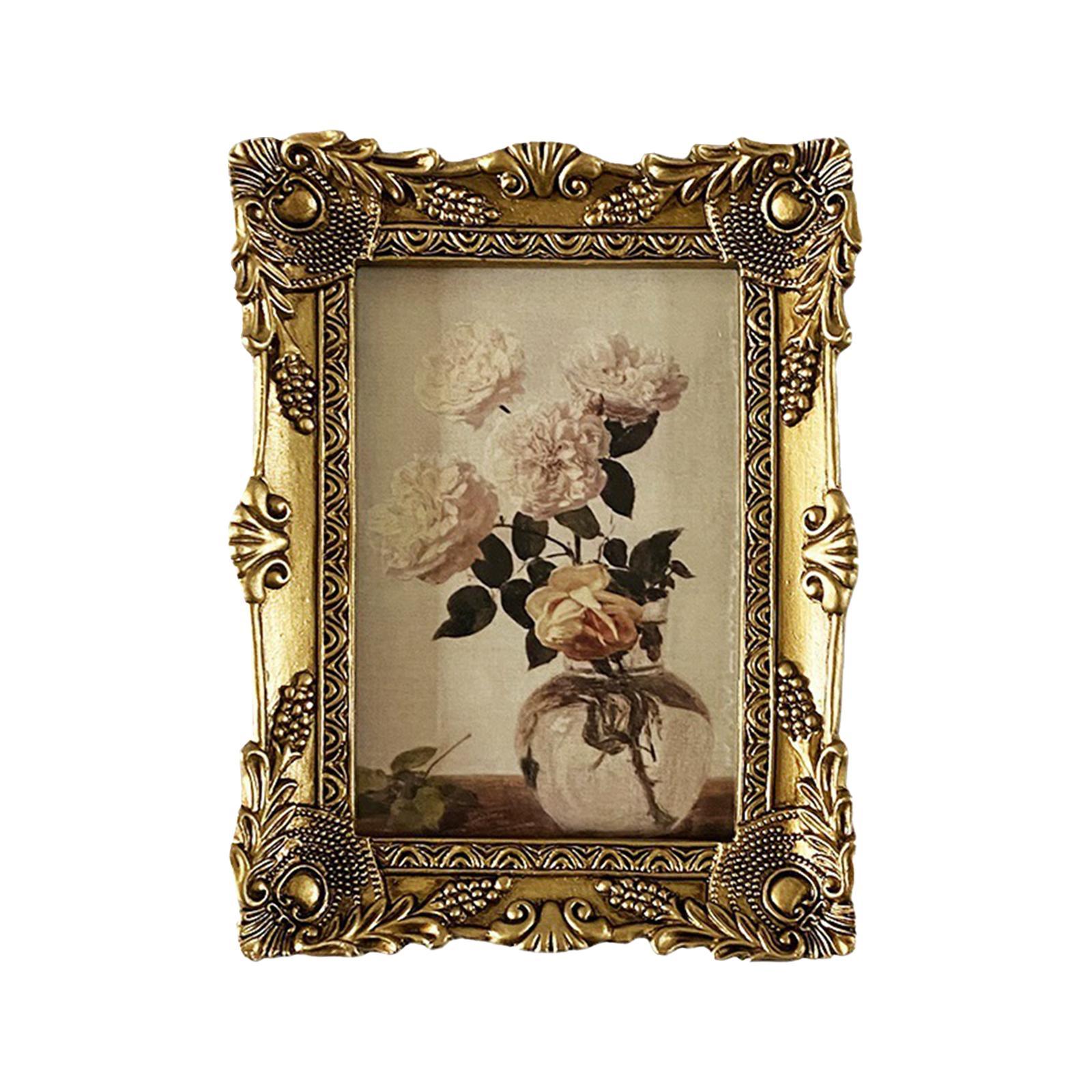Picture Frame Photo Frame Resin Decorative Vintage Style Picture Display Frame Ornament for Living Room, Hallway, Home Decor Birthday Gift