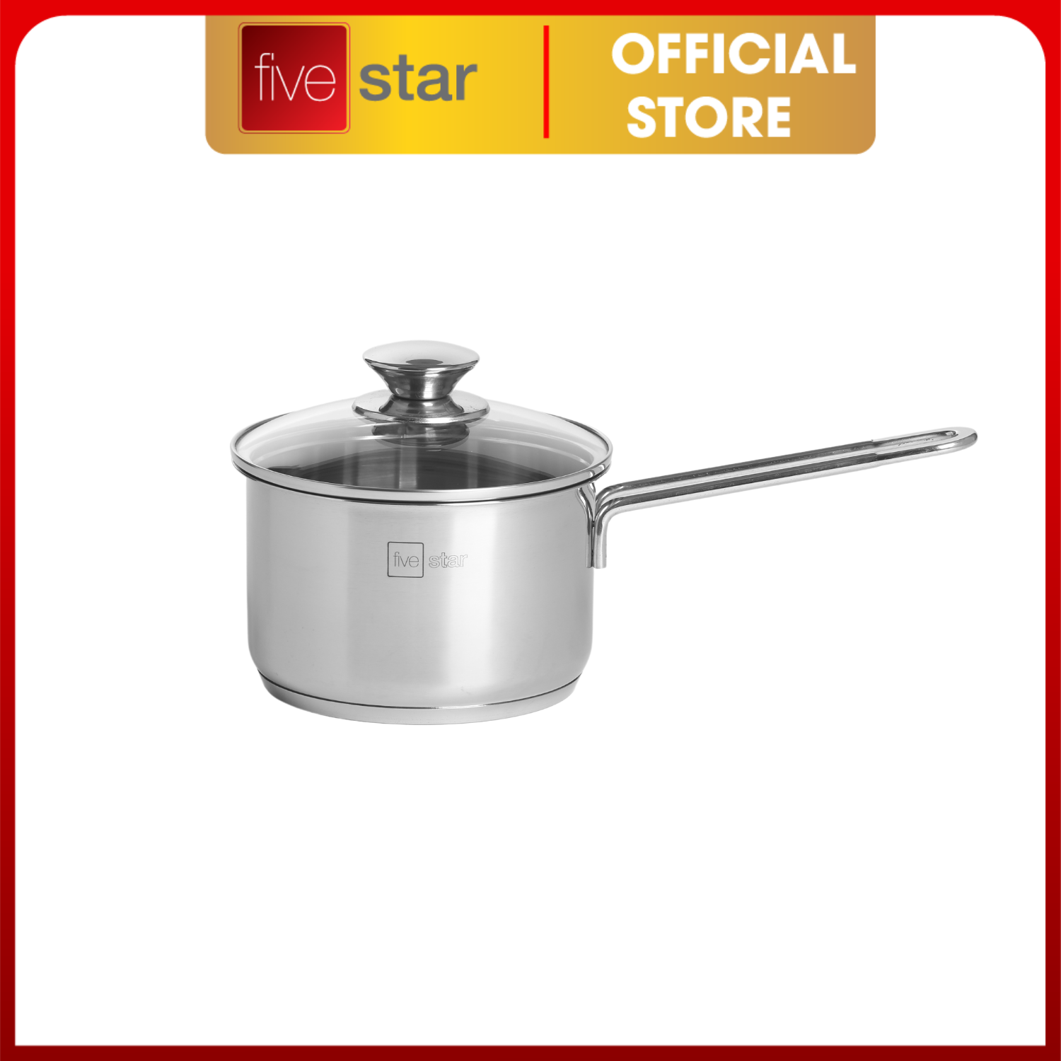 Quánh Inox Nắp Kiếng Fivestar Q12-3DG (12cm) - Hàng Chính Hãng