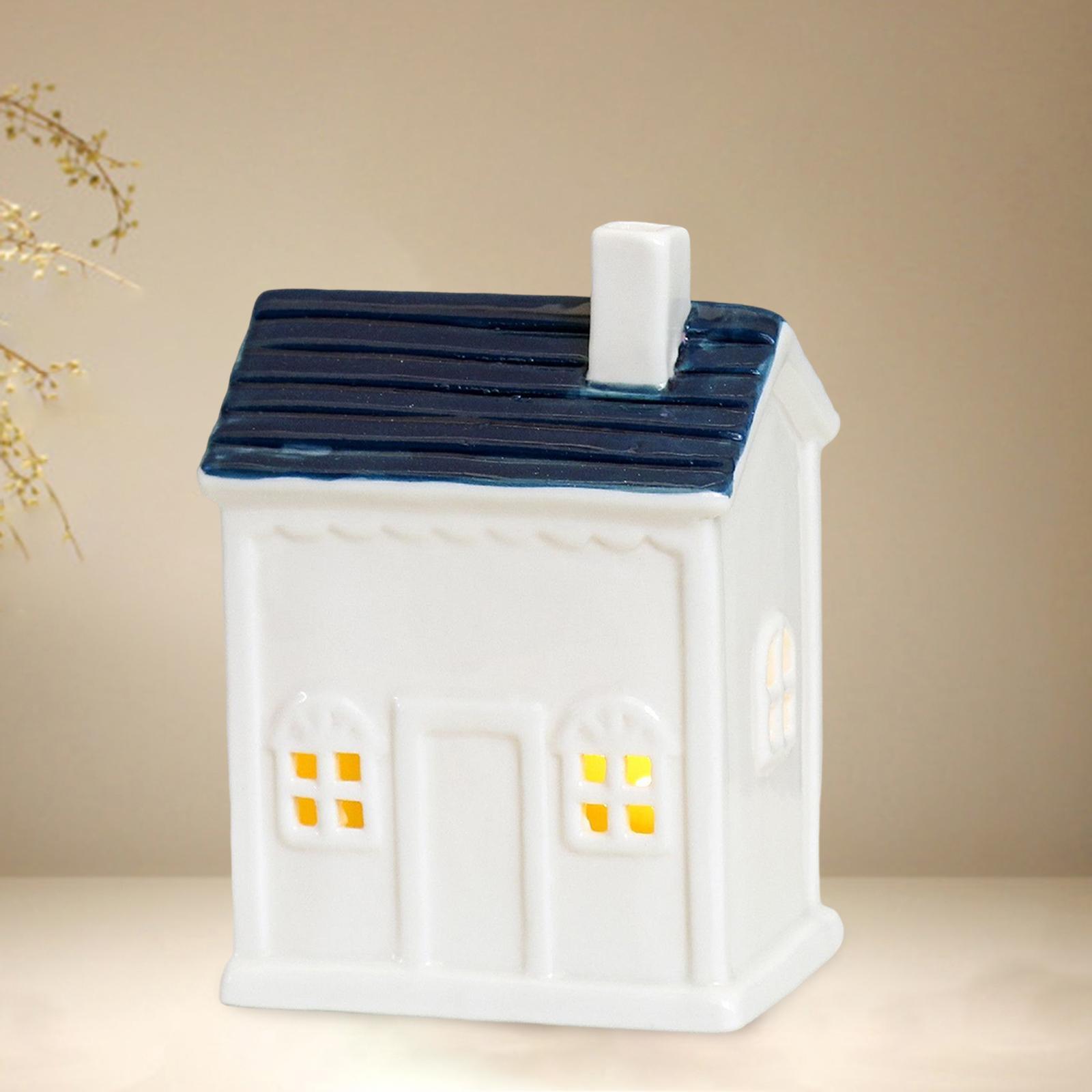 Ceramic House Candle Holder Stand Small House Shaped for Home Wedding Party