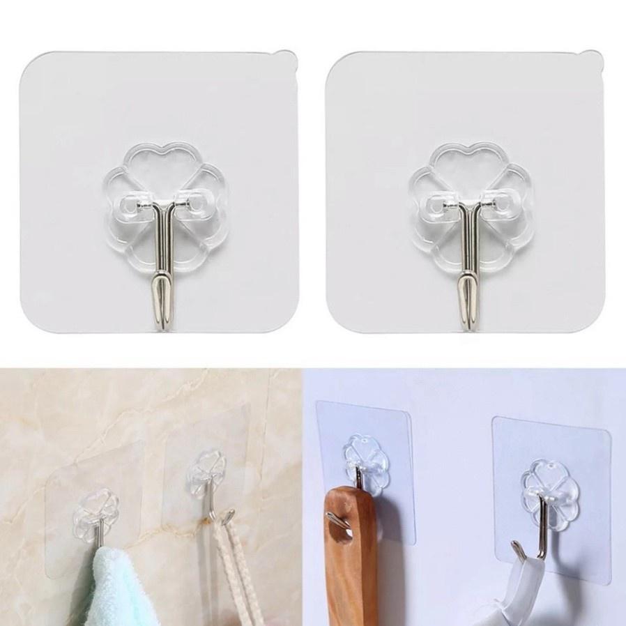 Combo 10 MÓC TRONG SUỐT DÁN TƯỜNG ĐA NĂNG CHỊU SIÊU TRỌNG LỰC