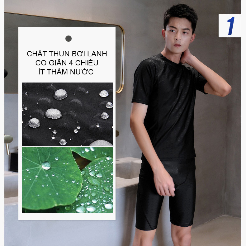 Bộ bơi nam họa tiết da cá, phom dáng đẹp ôm sát người, chất thun bơi dày đẹp, ít thấm nước, mau khô | BN010